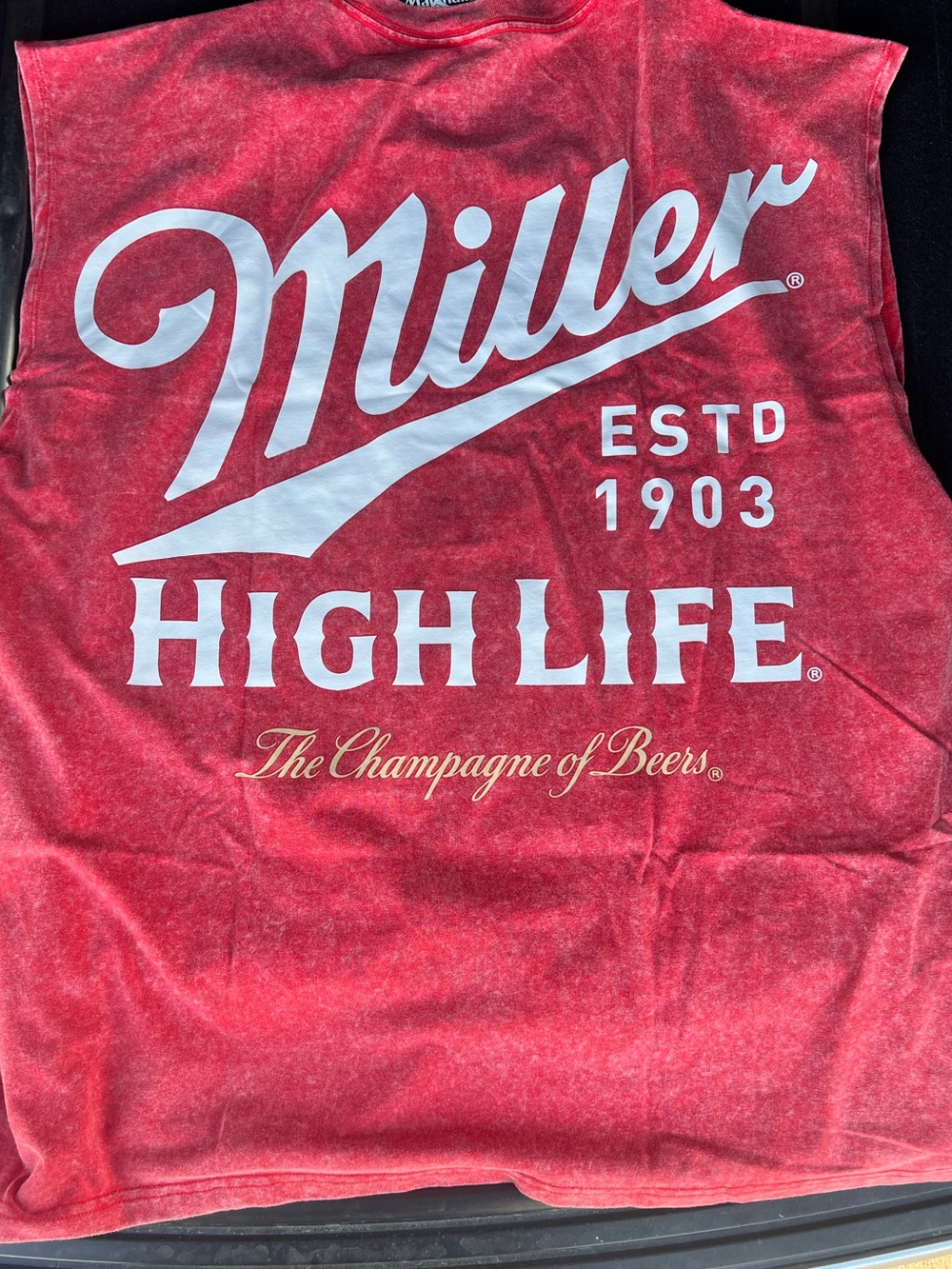 Miller High Life Red Sleeveless Tank Top - Logo Front
